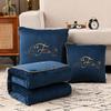 Convertible Coral Fleece Pillow & Blanket - Dual-Use Cushion for Cars & Office