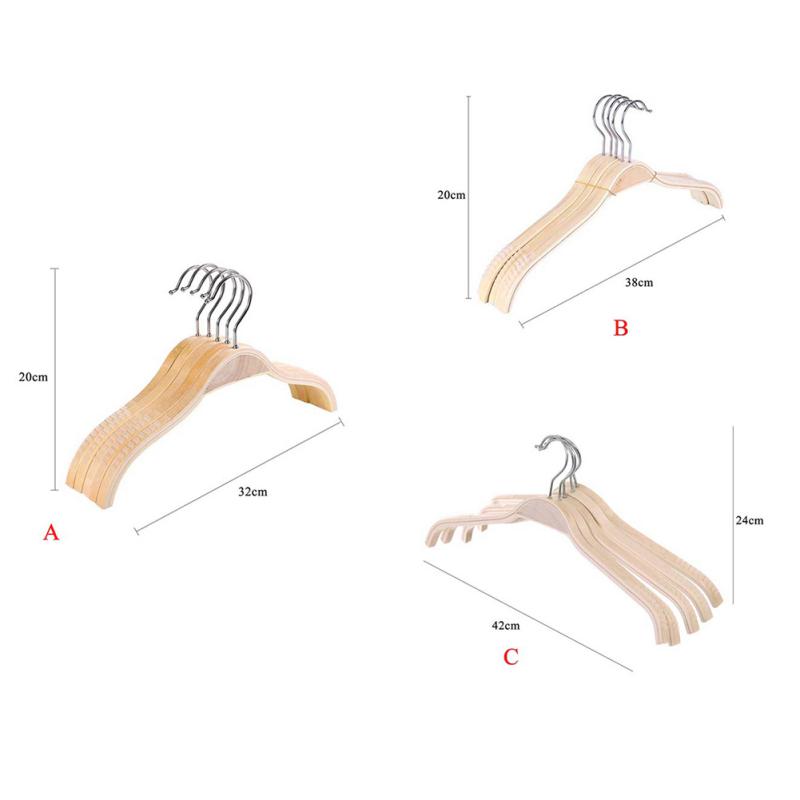 1PC Smooth Solid Wood Hanger Non-slip No Trace Hanger For Adult Children Wardrobe Storage