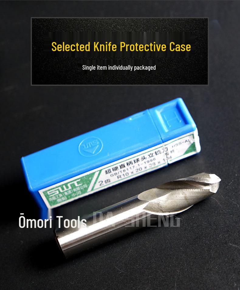 High-Speed Steel Ball Nose End Mill with 2 Flutes, R0.5 To R6 Keyway Cutter