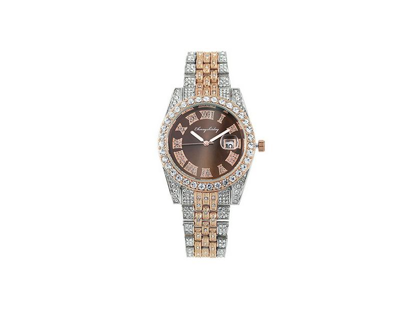 Roman Numeral Diamond Women's Quartz Watch - Fashionable New Design