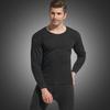 2 Pcs/Set Winter Men Thermal Underwear Set Round Neck Long Sleeve Warm Thick Pure Color Slim Fit Elastic Open Crotch Men Pajamas Set Homewear Clothing