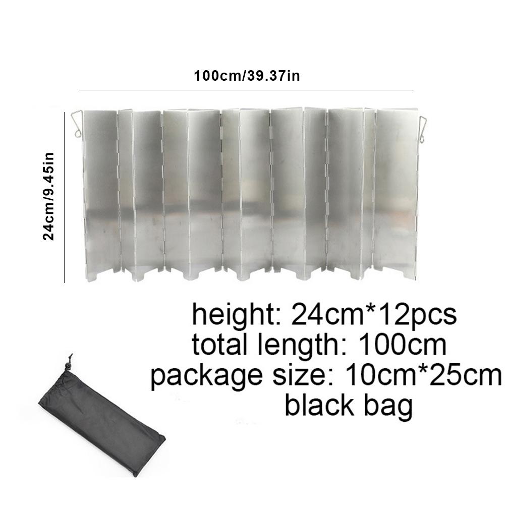 Camping Stove Windscreen 12/14/16 Plates Folding Outdoor Gas Stove Windshield Heat Shield Picnic Cooking Burner Windproof Screen