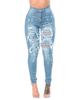 Damenmode, lässig, zerrissene Jeans, große Elastizität, Stretch-Jeans, Hose, Röhrenjeans für Damen