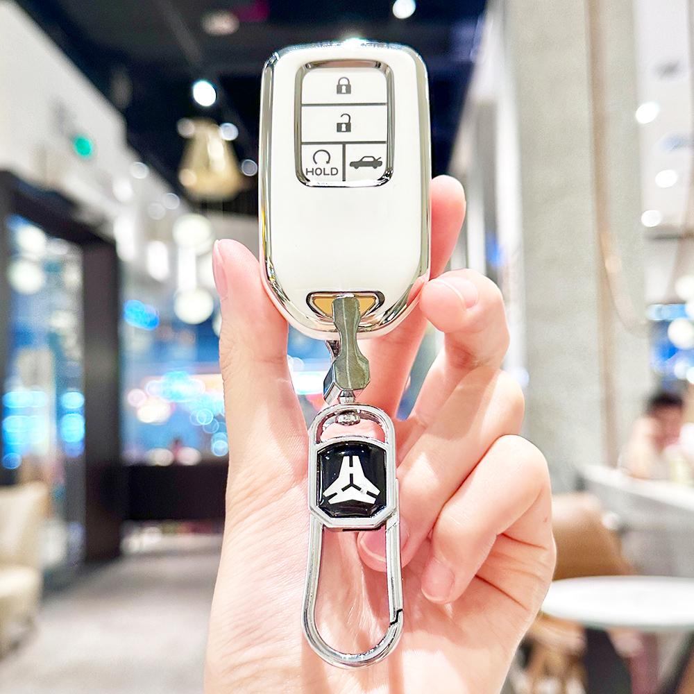 Auto Keyless For Honda Crv Xr-V Cr-V Fit Civic Accord Hr-V Hrv City Odyssey 4 Buttons Tpu Car Key Cover Case Shell Fob Holder