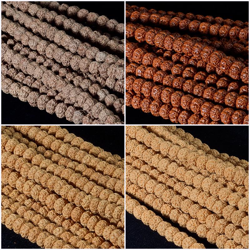 Handcrafted Dragon Scale Bodhi Seed Bracelet with Red Burst Finish