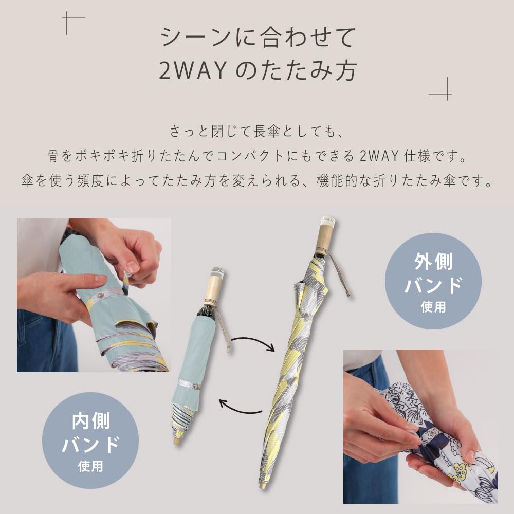 Ogawa Mini Folding Umbrella for Sun and Can Be Carried as a Long UV Protection Light Blocking Rate of Over Safety Manual Blind Includes Safety Cover