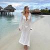 Copricostume da donna, abito estivo da spiaggia, tinta unita, sexy, in maglia, da spiaggia, bikini, costume da bagno, copricostume, occhiali da sole