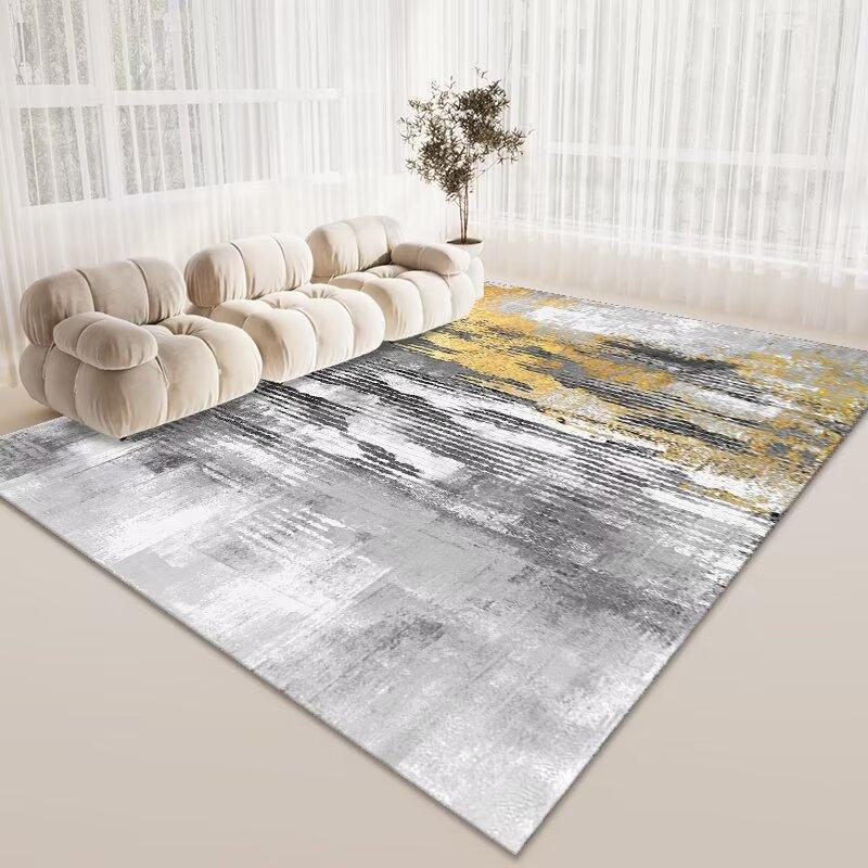 Simple Living Room Sand Carpet, Bedroom Bedside Carpet, Household Commercial Crystal Velvet Thickened Floor Mat