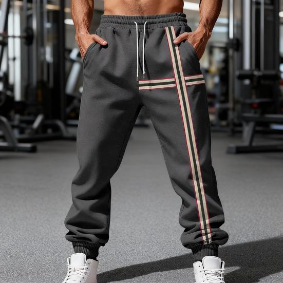 Pantalones de chándal para hombre Joggers elásticos de tiro medio con cordón ajustable Bolsillos reforzados Forro de terciopelo Pantalones deportivos para uso diario