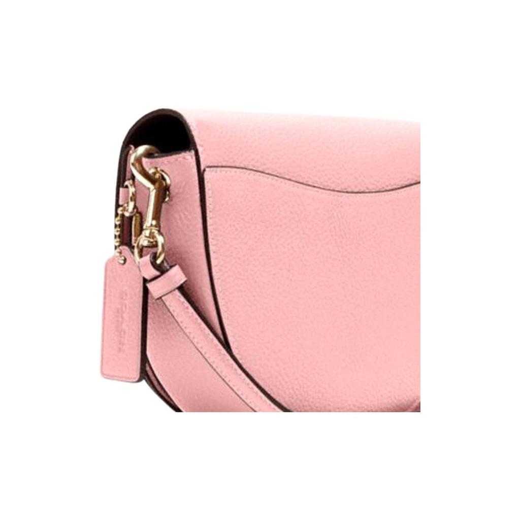 Coach Ellen 21 Solid Color Macaron Leather Flap Shoulder Saddle Crossbody Bag Women Bags Cherry-Blossom-Pink C1432-IMS9M