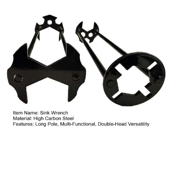 1/2Pcs Sink Wrench Long Pole Labor-Saving Design 6 in 1 Double-Head Faucet Wrench High-Strength Carbon Steel Multifunctional Plumbing Tool