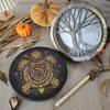 Unique Pattern Shaman Drum With Drumstick Siberian Drum Sound Healing Tool Home Ornament for Spiritual Music Meditation