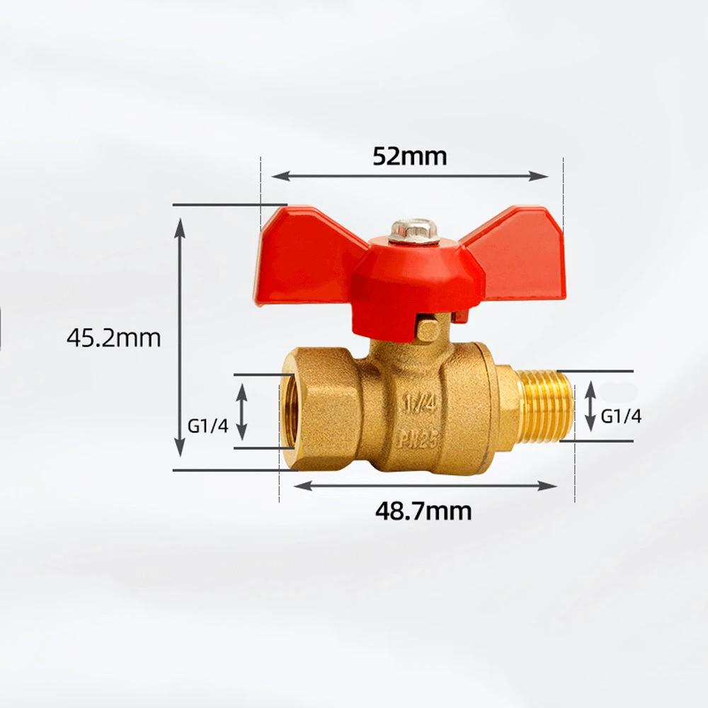 1/4" 3/8" 1/2" 3/4" BSPP Male To Female Brass Shut Off Ball Valve Fuel Gas with Red Blue Butterfly Handle Water Heater Switch