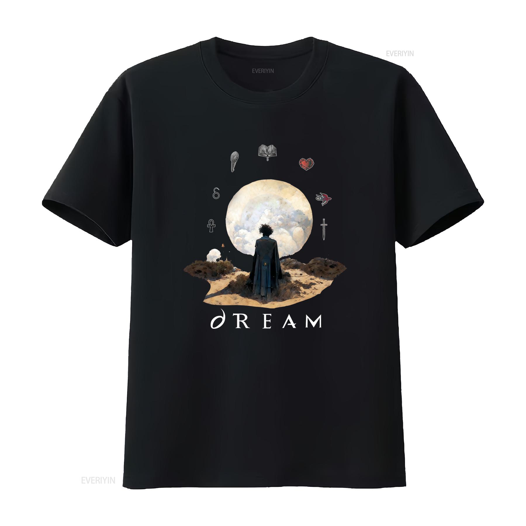 

The Sandman T Shirt Endless Dream Fit Neil Gaiman Morpheus Print Casual vintage Washed Soft homme streetwear fashion Stylish 4XL