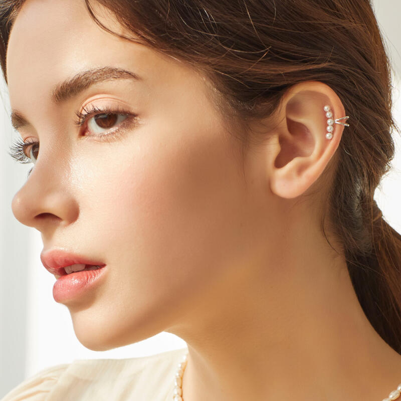 

Вигнуті сережки-браслети Ricoburn Pearl rose gold