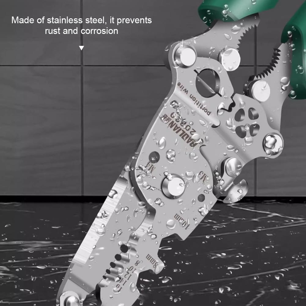 Abisolierzange Faltbarer Kabelschneider Abisolierzange Multifunktions-Elektriker-Handwerkzeug zum Schneiden, Crimpen und Wickeln von Drähten