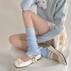 Socks College Style Spring And Autumn Medium Tube Stacking Socks Solid Color Lace Lolita Wool Leg Cover