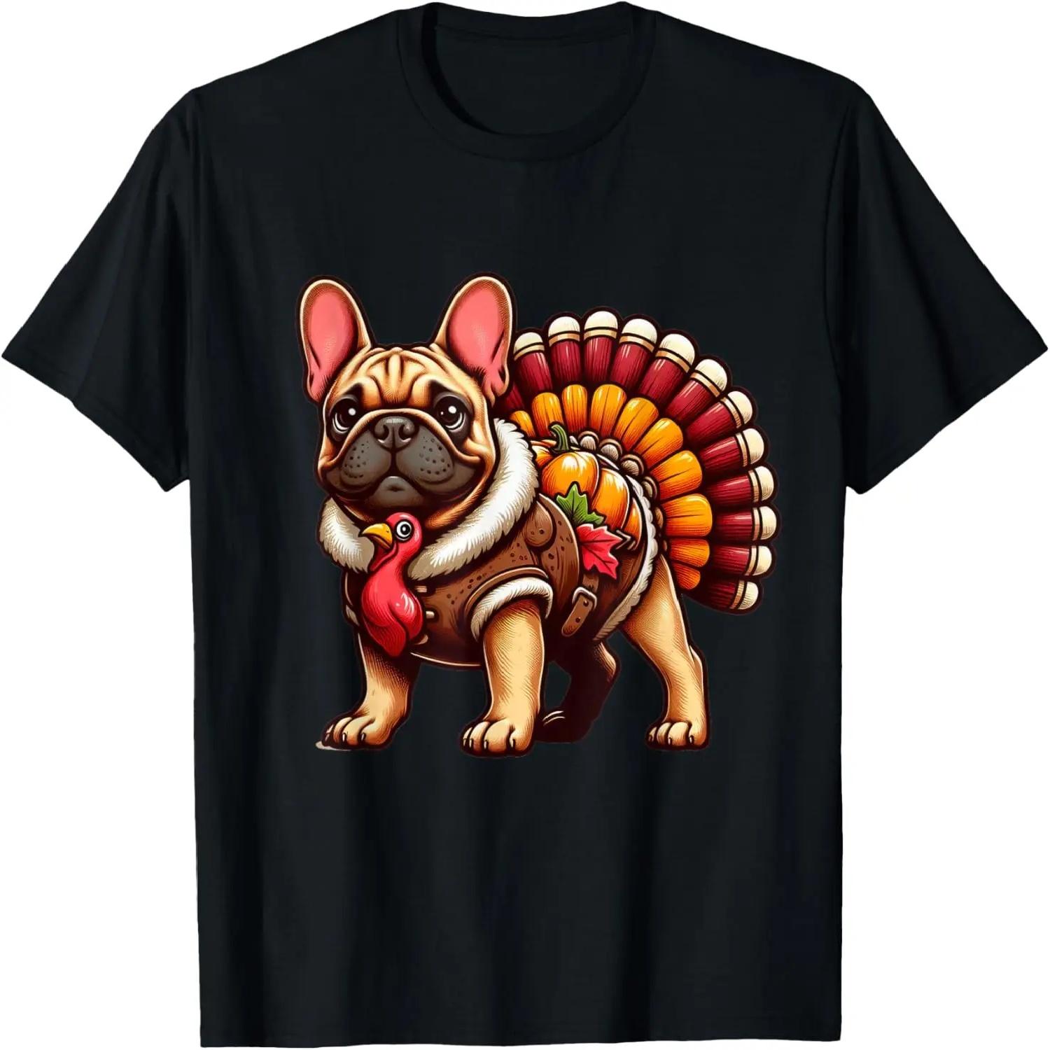 

Cute Dog Frenchie Thanksgiving Kids Teen Girl Boy T-Shirt XXXXXL чорний