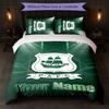 Set Biancheria da Letto Personalizzato Plymouth Argyle FC con Nome Testo 1 Copripiumino+2 Federe Logo Calcio Regalo Personalizzato per Occasioni Speciali Decorazione Camera da Letto