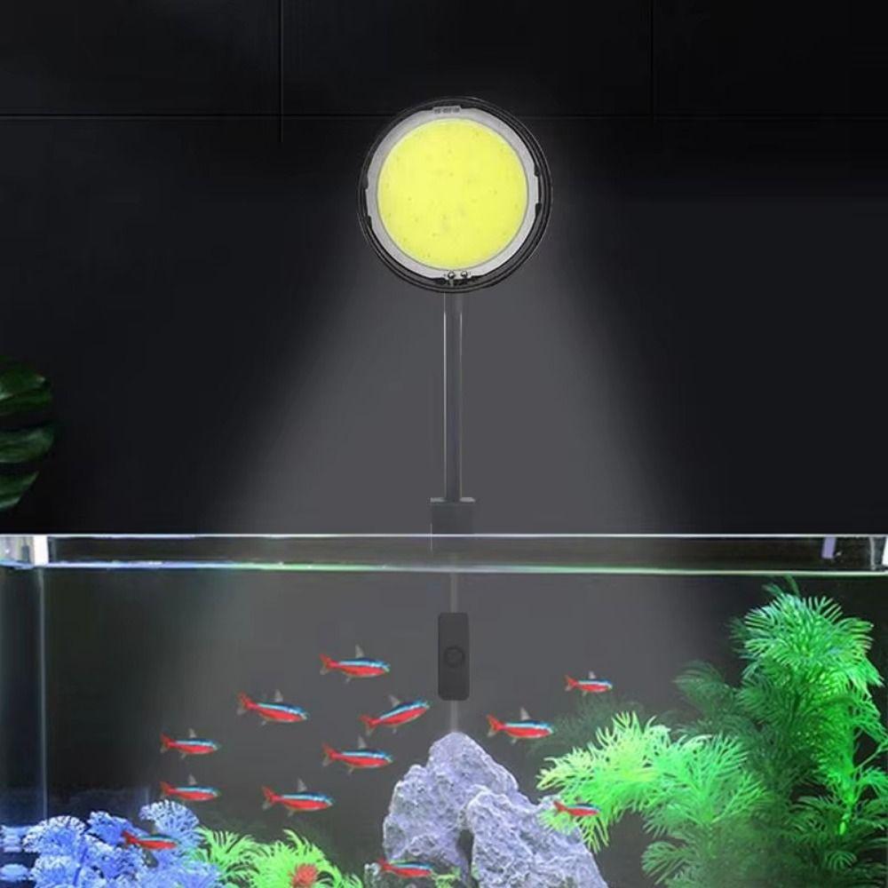 Clip on LED Fish Tank Light White Light Swivel Aquarium Lamp Water Grass Tank Spotlight Home