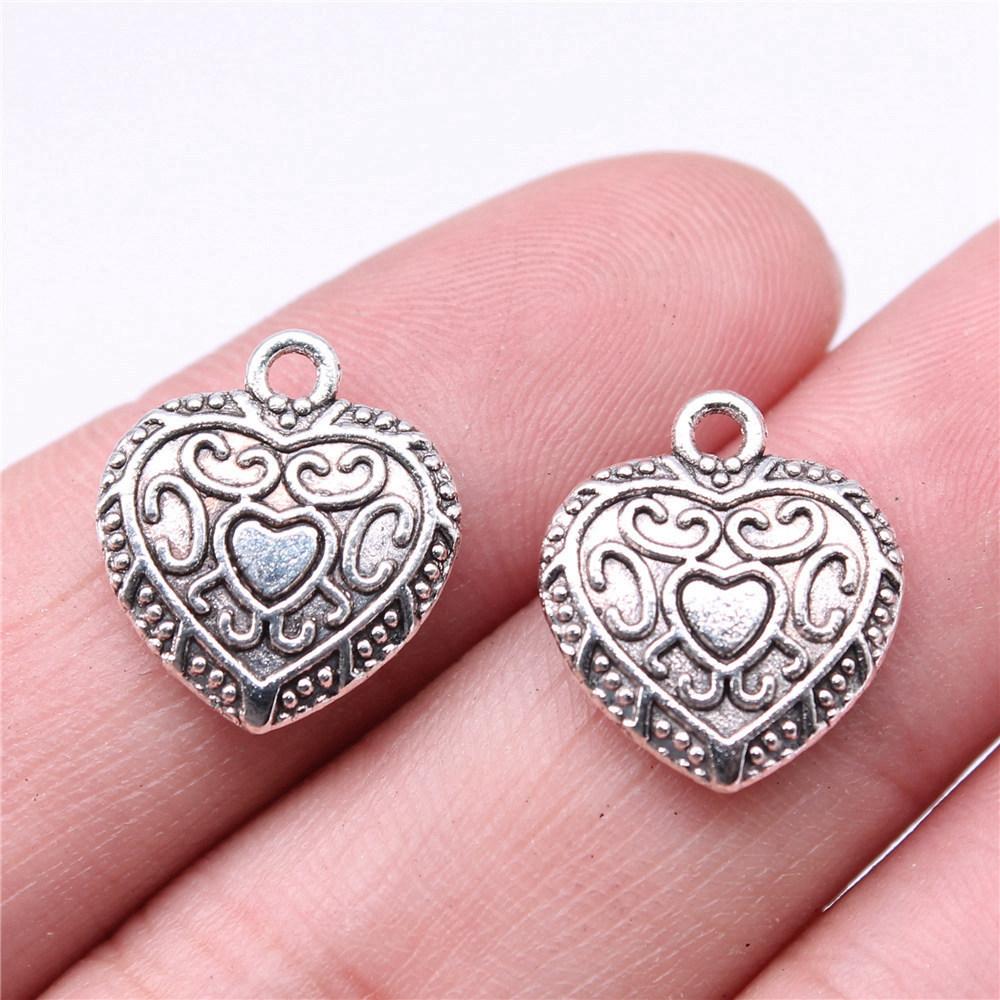 Charms Peach Heart-shaped Love Pendants Vintage Jewelry Supplies ZC094