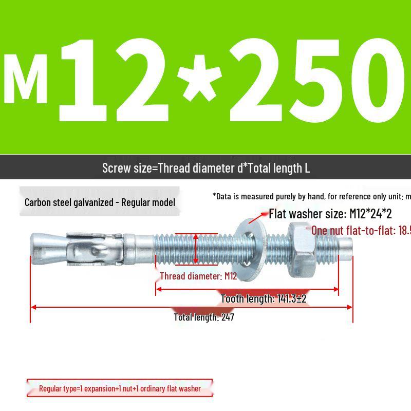 Vysoce pevný nástěnný hmoždinkový šroub pro opravy automobilů (M6/M8/M10/M12)