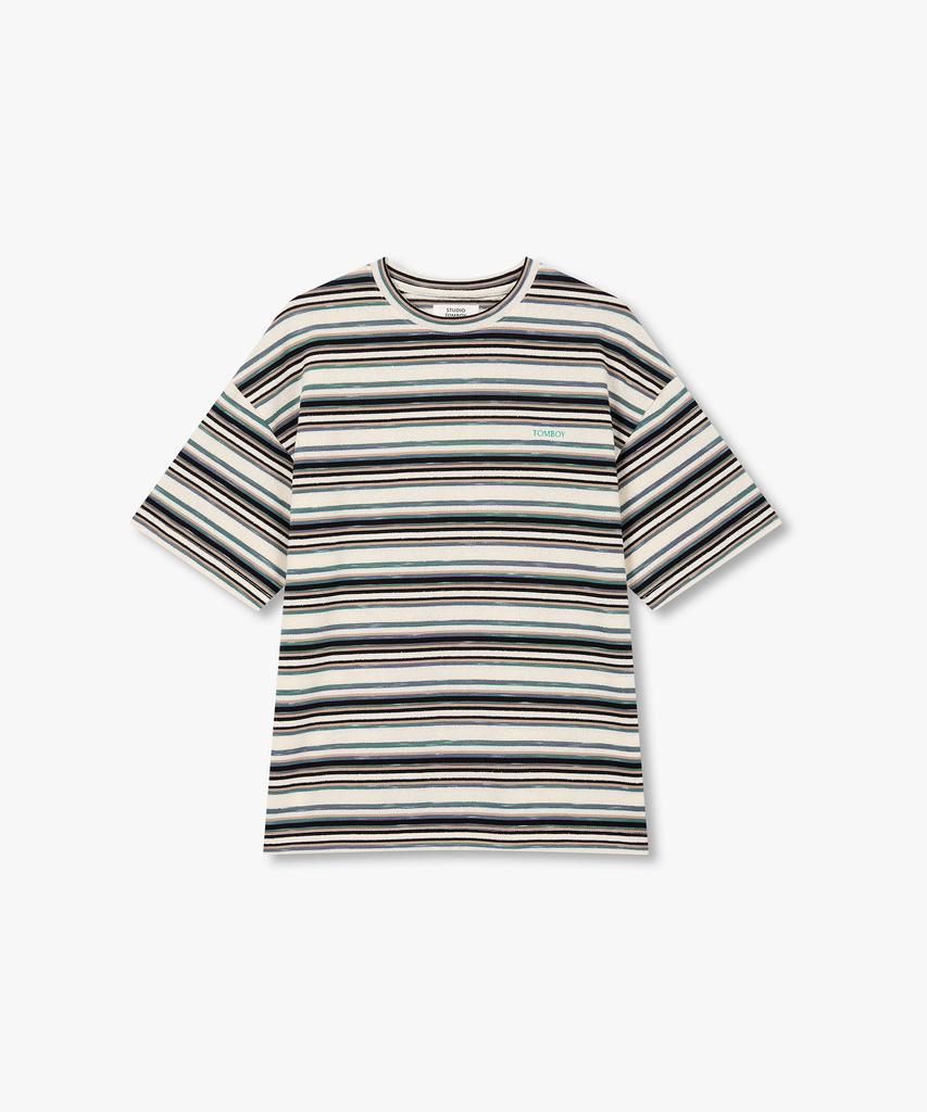STUDIO TOMBOY [Men] Striped Crew Neck Short Sleeve T-Shirt_Black 9156222317