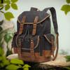 Li Shen Retro Waxed Canvas & Leather Backpack