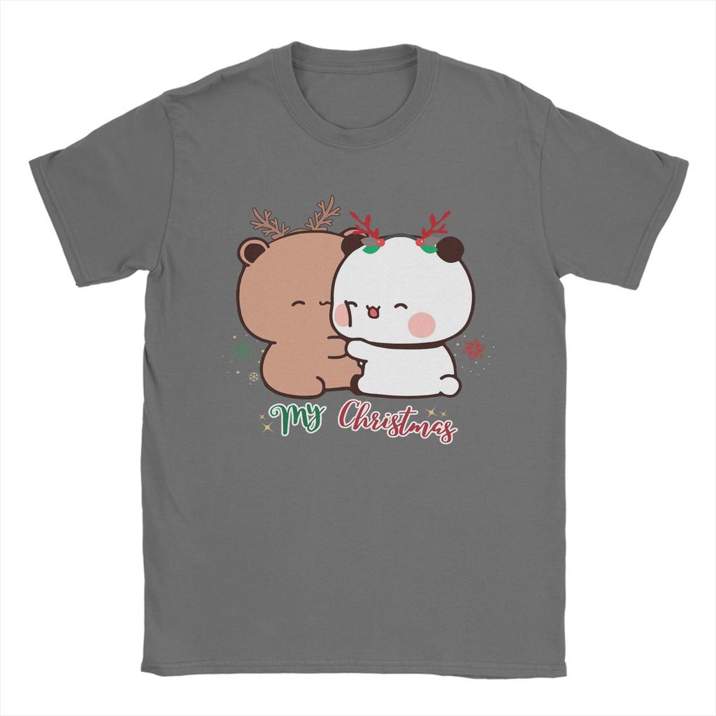 Men BuBu Panda Is DuDu Bear’s Christmas Love T-Shirts Clothing Streetwear Short Sleeves T Shirt O-Neck Casual Tee Shirt Big Size