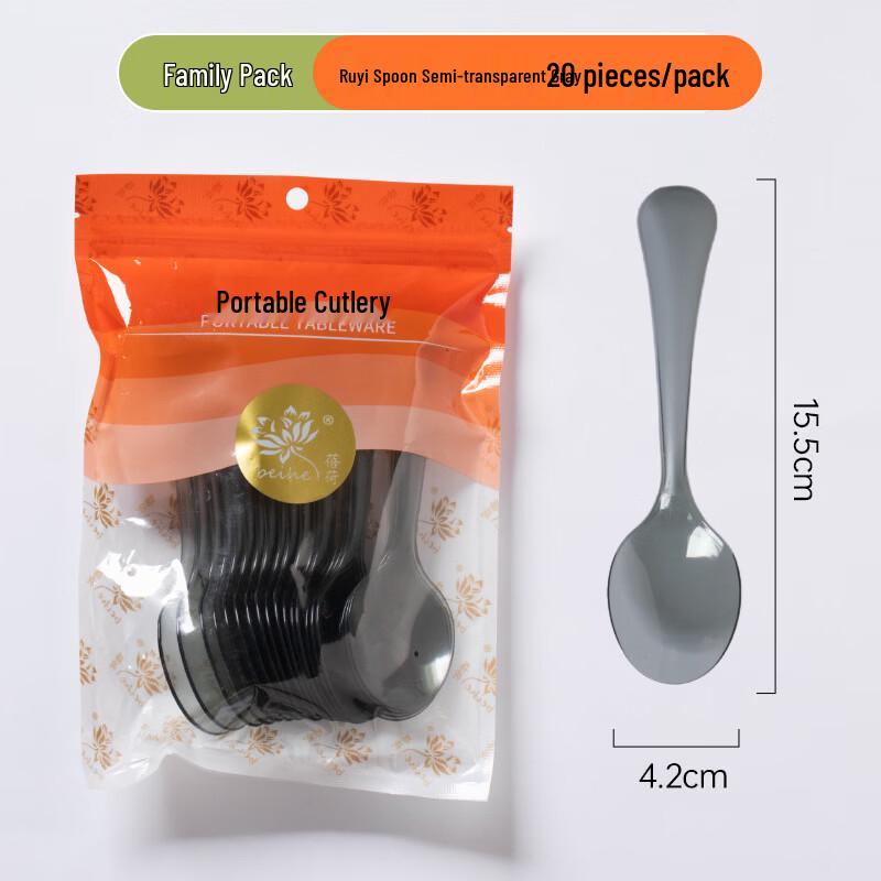 XiHe Disposable Long-Handled Soup Spoons 15.5cm