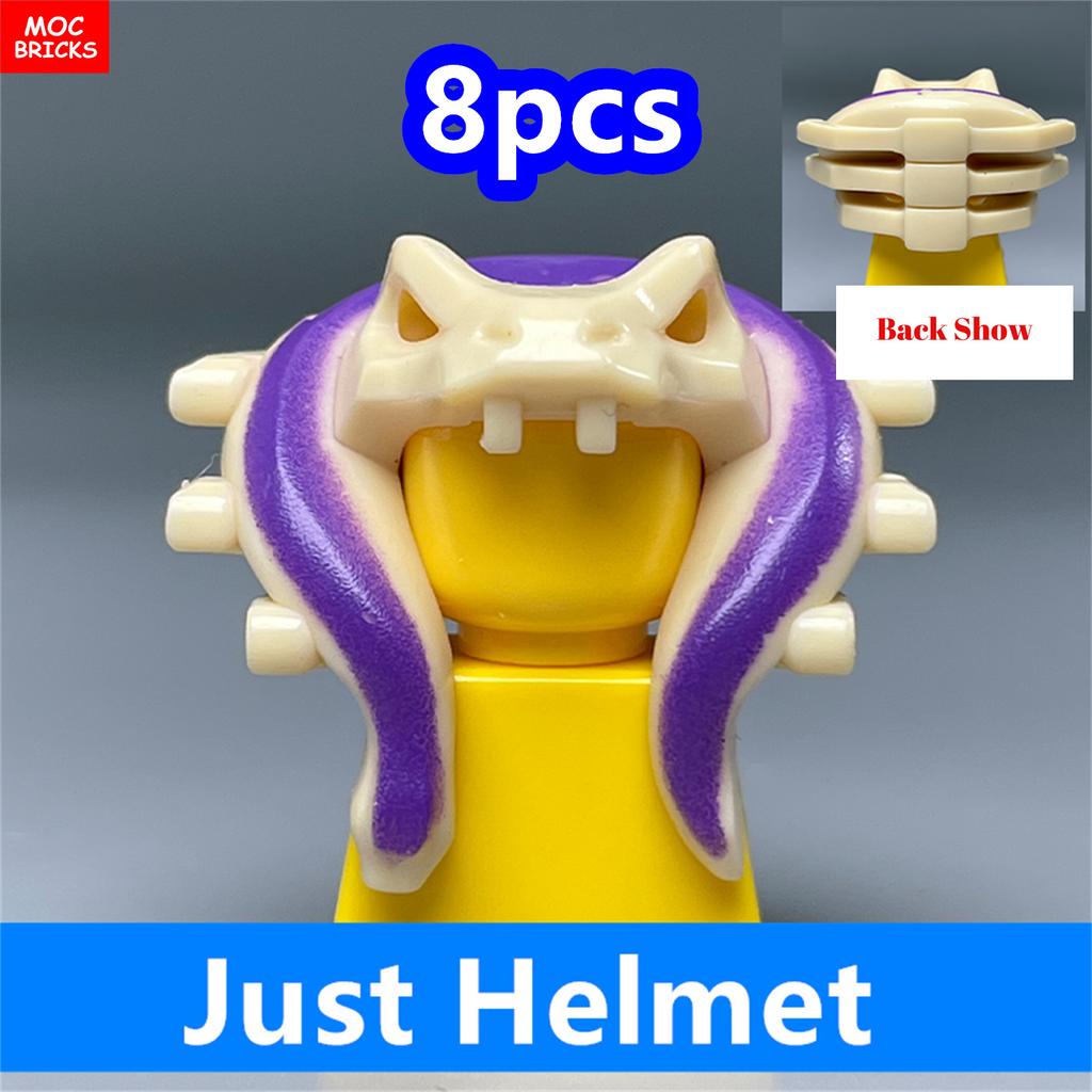 MOC Bricks Snakehead ninja Helmet Shoulder Dragon's Armor Action Figure Building blocks Assembles Particles Toys