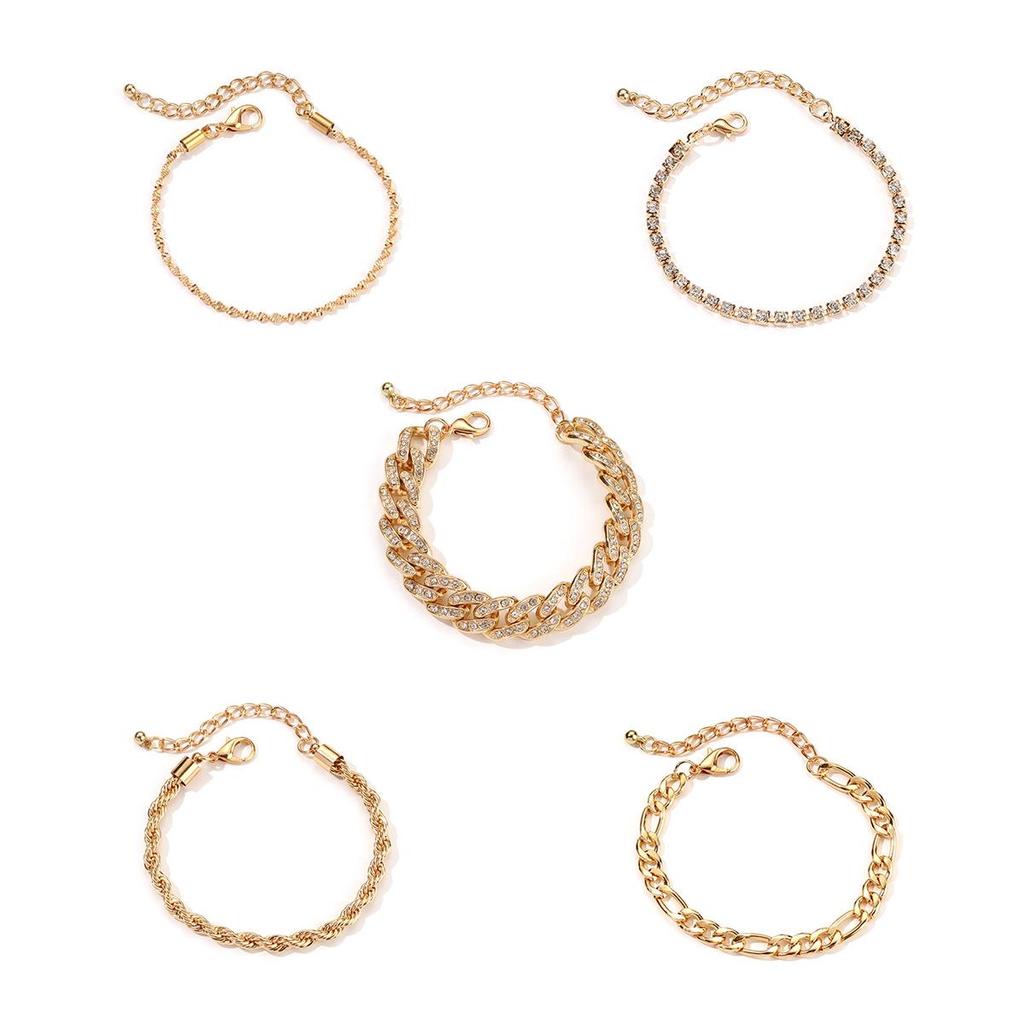 European & American Hip-Hop Choker Bracelet: Multi-Layer Metal Chain with Unique Design