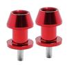 2pcs Red Aluminum Alloy M8 Motorcycle Racing Adapter Holder Swingarm Coil Slider Mount Stand Screw