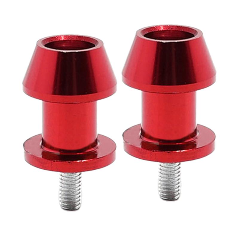 2pcs Red Aluminum Alloy M8 Motorcycle Racing Adapter Holder Swingarm Coil Slider Mount Stand Screw