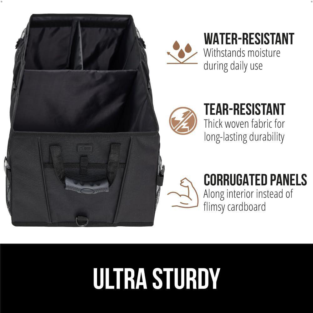 Spacious, durable trunk organizer: non-slip, waterproof, foldable; ideal for car storage.