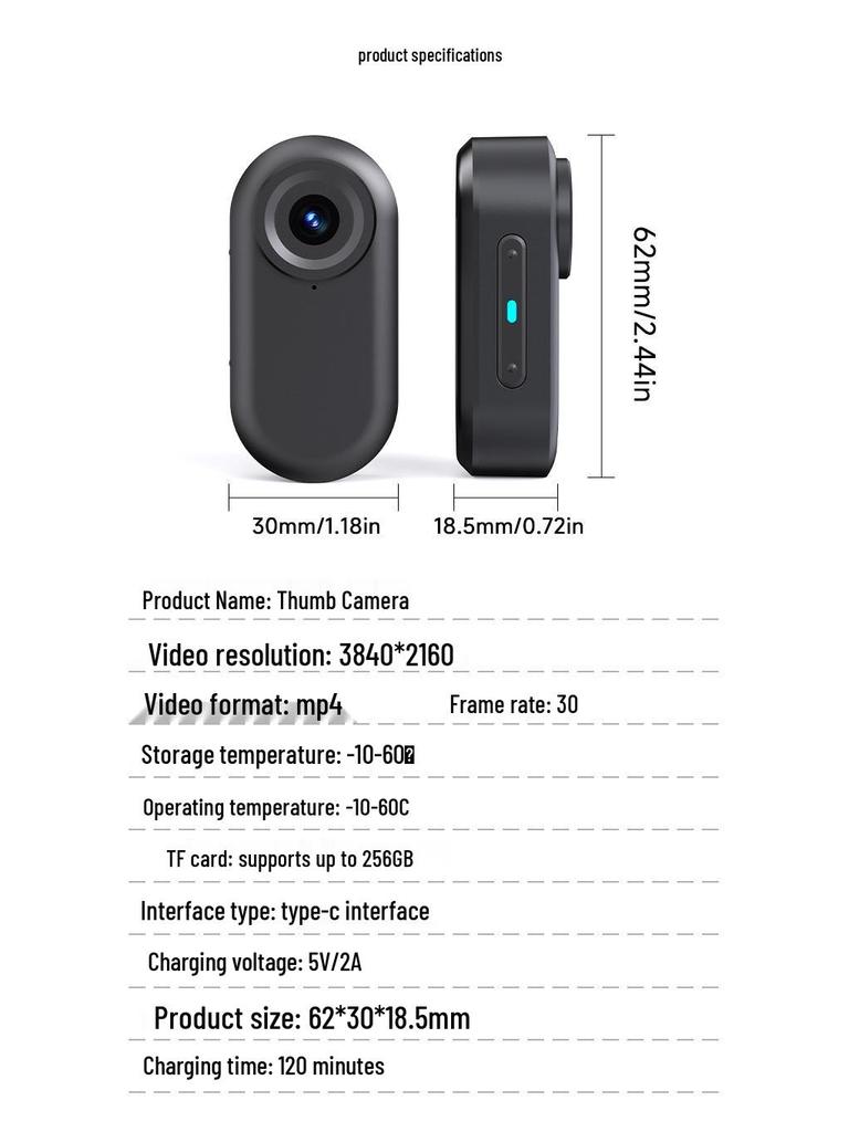 Magnetic Thumb Camera: HD Pet, Student, and Sports Recorder