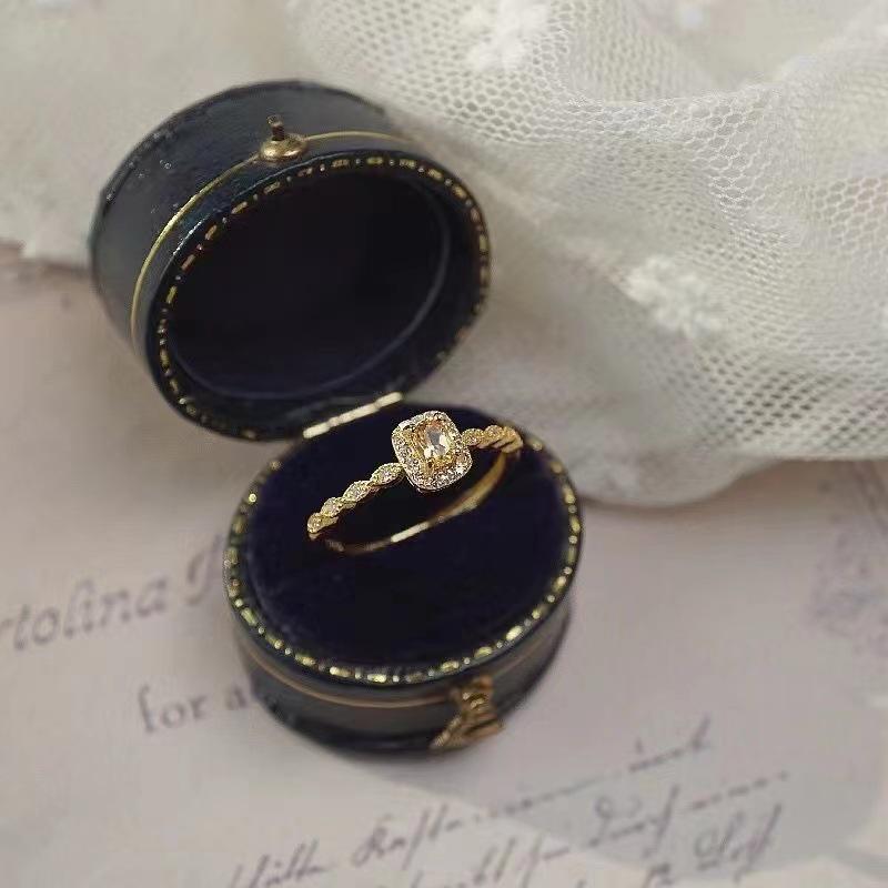 Citrine Crystal Open Ring: Shiny Thin Band for Wealth & Gifts - Perfect for Girls, New Year, Valentine's Day.