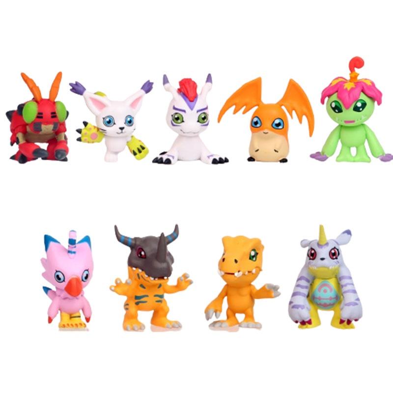 9pcs Digimon Adventure Figures Pvc Toys Xmas Gifts Cake Toppers Collectible
