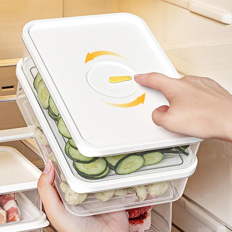 Refrigerator Transparent Storage Box Food Freshness Organizer Cheese Keeper Box Turkey Sausage Storage Box For Kitchen Fridge