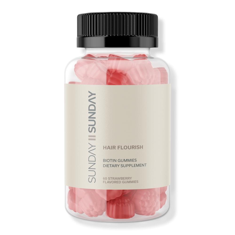 

Sunday Sunday Hair Flourish веганские жевательные конфеты с биотином, 60 каратов