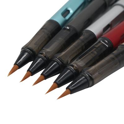Pincel Pluma estilográfica Bolsa de tinta Pincel para escribir Color Estilo pluma Pelo de comadreja Caligrafía Escritura regular pequeña Pincel pluma