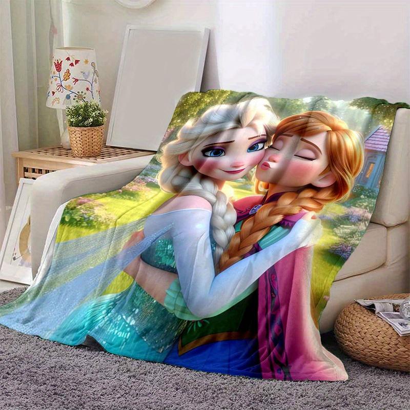 

1pc Cartoon Elsa and Anna Blanket, Seasonal Home Decorative Throw for Room, Soft Warm Bed Coverlet, Perfect Gift Idea for Birthday (Elsa & A 100x150cm
