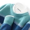 Herren Pullover mit Farbblockmuster, Wolle, Herbst/Winter 2025 - Rundhals, Lockerer Sitz, Gestricktes Basis-Oberteil.