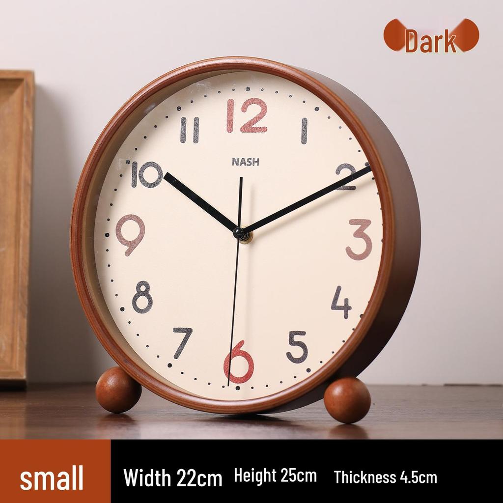 2026 Simple Retro Solid Wood Mantel Clock - High-End Tabletop Ornament for Living Room