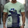 Men's Crocodile Funny T Shirt Short Sleeve T shirt 3D Print Crew Neck Shirt Exaggerated Designer Party Street Casual Green 2