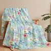 Floral Throw Blanket Gift for Women Girls Flowers Blanket Watercolor Wildflower Printed Flannel Blanket for Couch Sofa Bed Chair