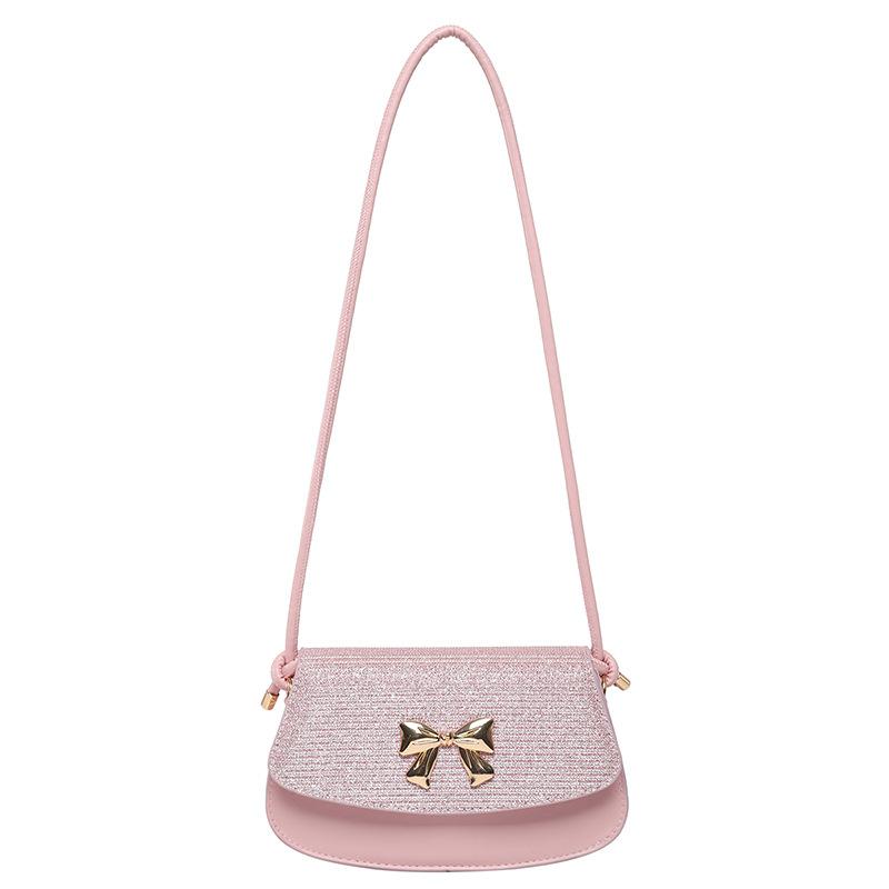 Beautiful trend casual 2025 new simple bow fashion one shoulder crossbody small square bag woman