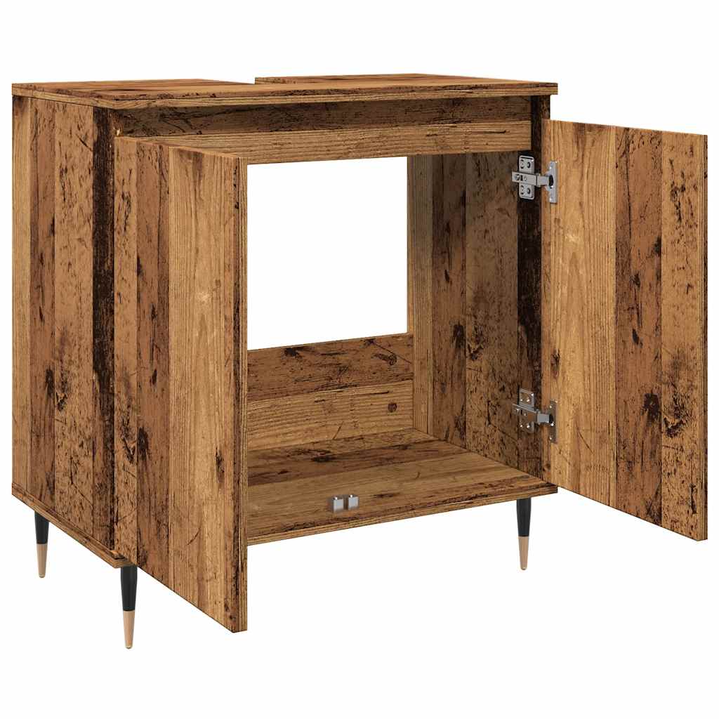 Bathroom Cabinet with Vintage Wood Look 58 x 33 x 60 cm Engineered Wood