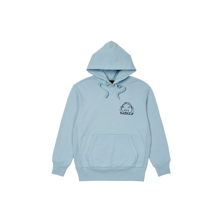 Palace X Evisu Hood z Trzema Bóstwami Pyłowy Niebieski Unisex Bluzki P21EVHD003