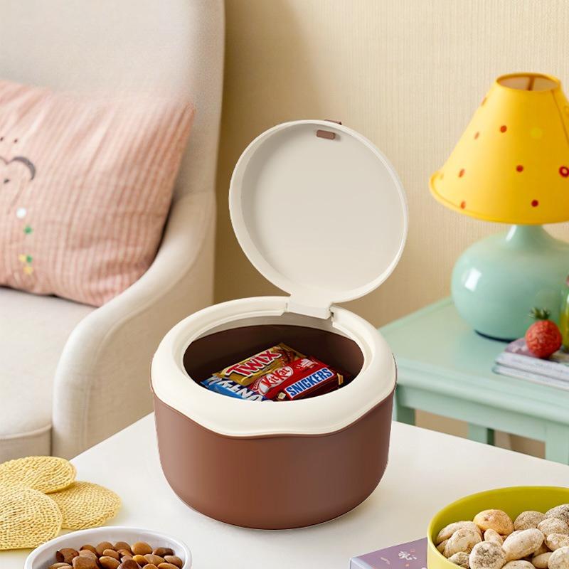 Desktop Trash Can Cute Small Press-type Mini Storage Bucket Flip Waste Paper Can Storage Box